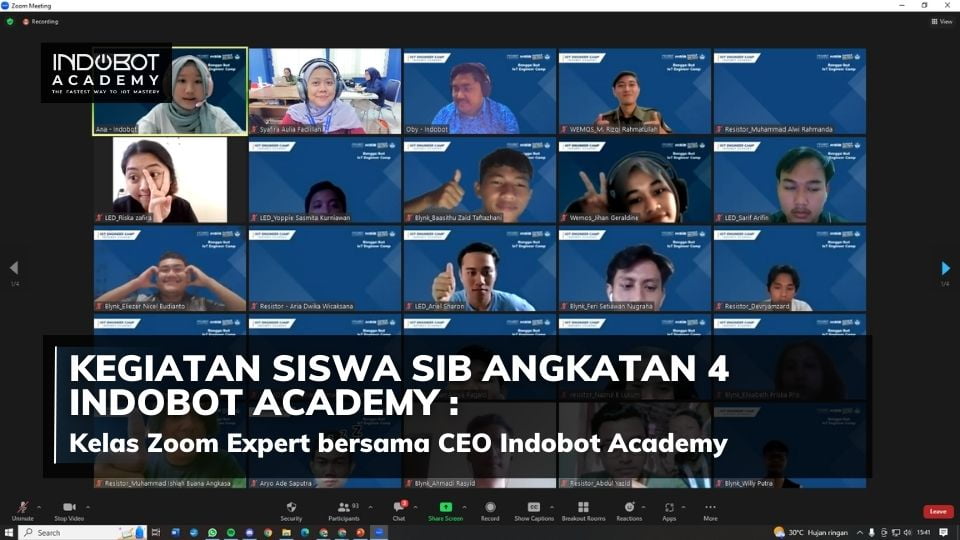 Kegiatan Siswa SIB Angkatan 4 Indobot Academy Kelas Zoom Expert bersama CEO Indobot Academy (1)