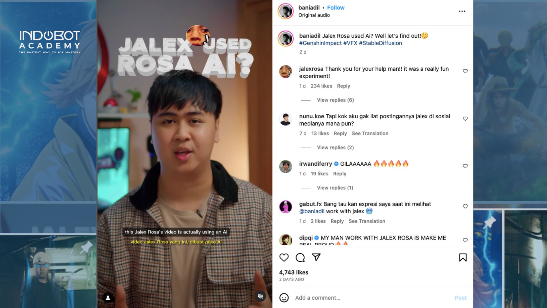Editor Asal Indonesia Viral! Garap Project AI Video Genshin Jalex Rosa